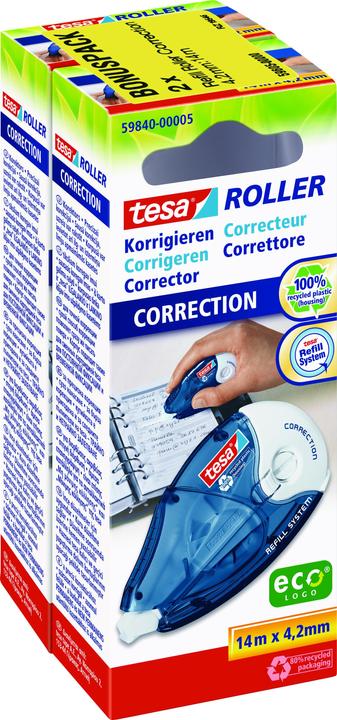 Actual product image tesa Correction rollers economy pack, 14 x 4.2 mm, 2 pieces
