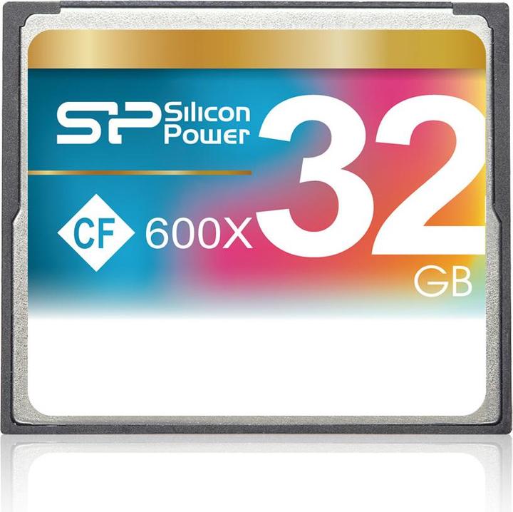 Produktbild Silicon Power 32GB 600x CF Read up to 90MB/s ATA interface PIO mode 6 MWDMA 4 UDMA 6 ECC function Re (32 GB, CF, U3, UHS-III)