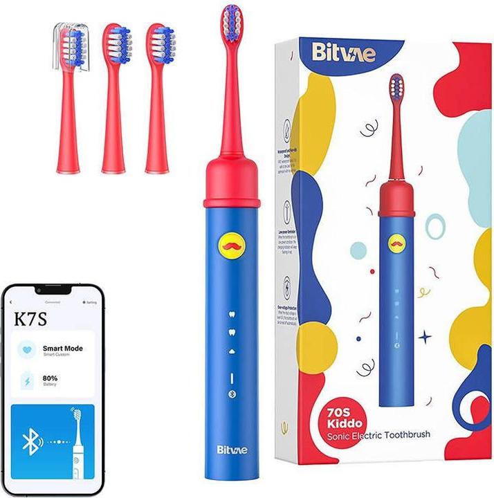 Produktbild Bitvae Sonic toothbrush with app for kids, tips set BVK7S (blue) (Schallzahnbürste)