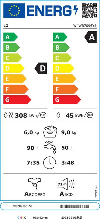 Energie-Label LG W4WR7096YB
