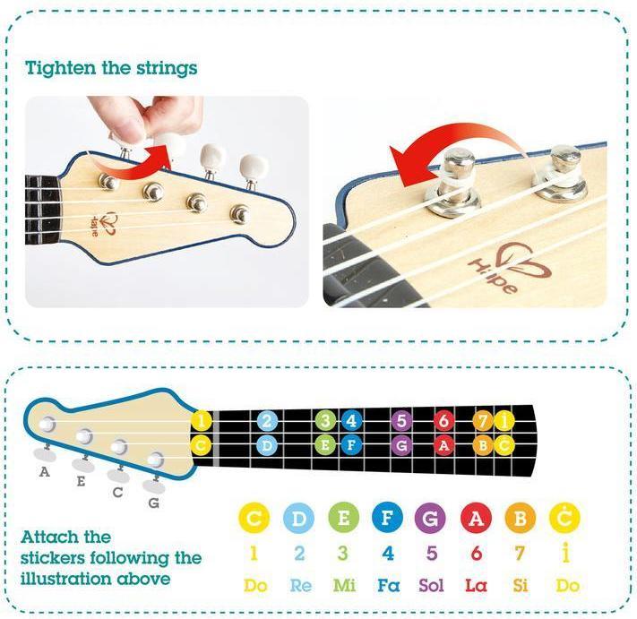 Produktbild Hape Elektrische Lern-Ukulele, Blau