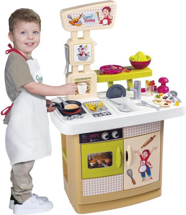 Actual product image Smoby Super Benny Kitchen of Delights with 32 accessories. Including Super Benny&#39s apron, a recipe book