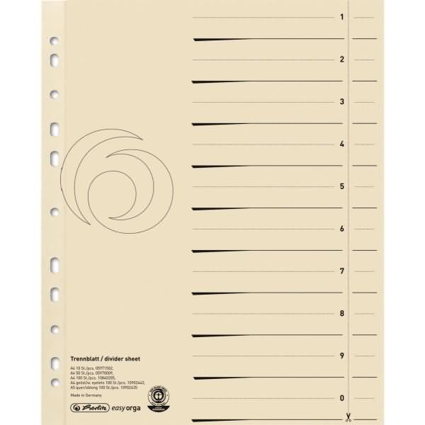Image du produit Herlitz Intercalaire A4 ch 50pcs Impression nb perforé
