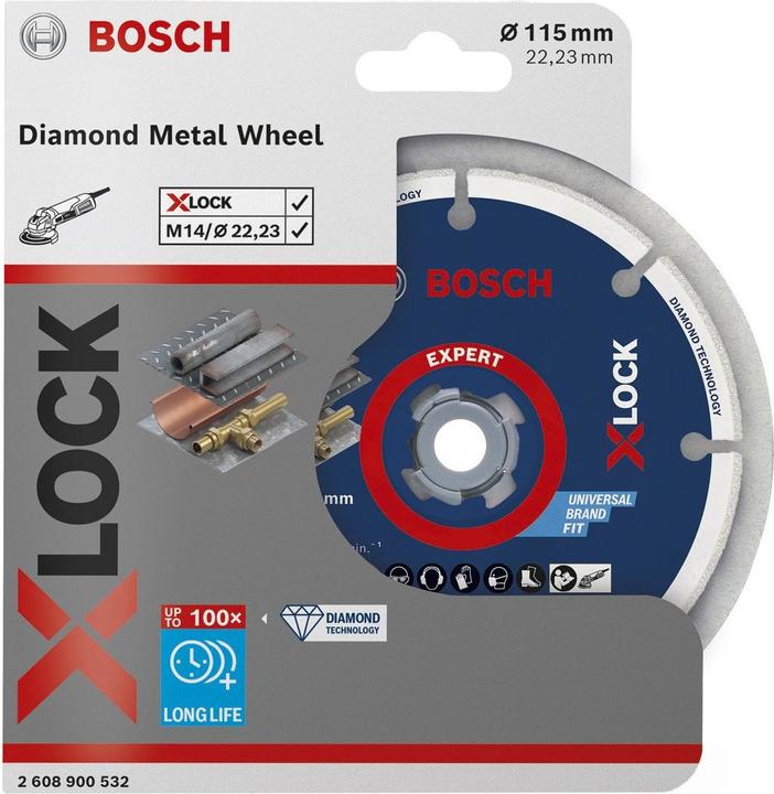 Immagine prodotto Bosch Professional Zubehör Disco da taglio e smerigliatura Disco da taglio diamantato X LOCK Best for Metal 115 x 22,23 mm di