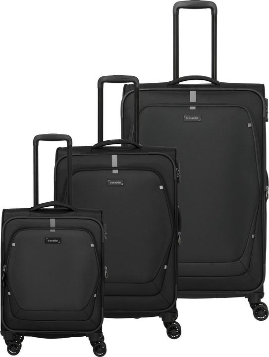 Travelite Umbria 4 Rollen Kofferset 3-teilig mit Dehnfalte (207 l)