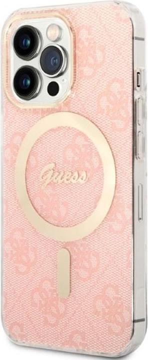 Image du produit Guess Zestaw GUBPP13LH4EACSP Etui+ chargeur iPhone 13 Pro różowy/pink hard case 4G Print MagSafe (Apple iPhone 13 Pro)
