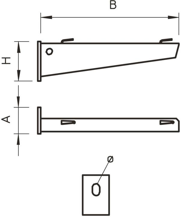 Produktbild OBO Bettermann OBO Wandhalter für Gitterbox 150 m, Höhe 55 mm, Länge 160 mm, feuerverzinkt
