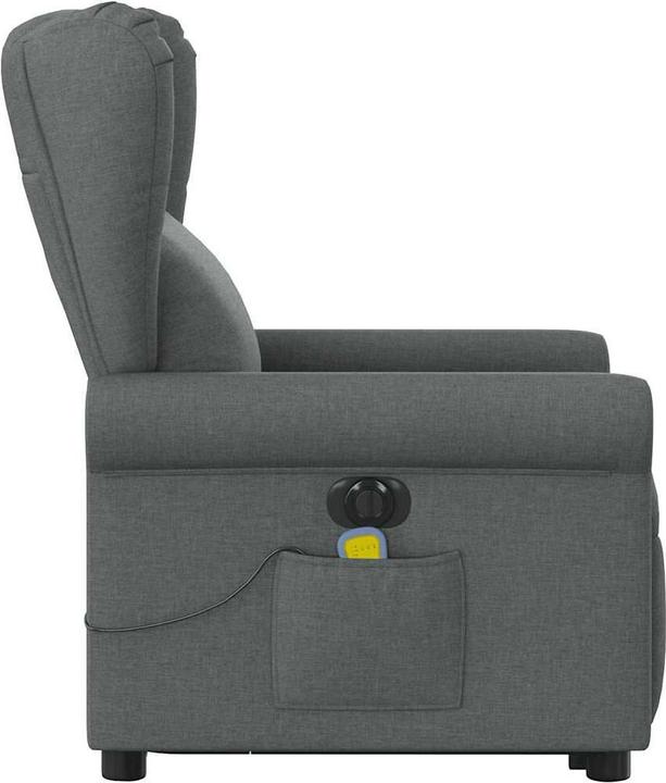 Produktbild VidaXL Elektrischer Massagesessel mit Aufstehhilfe Dunkelgrau Stoff