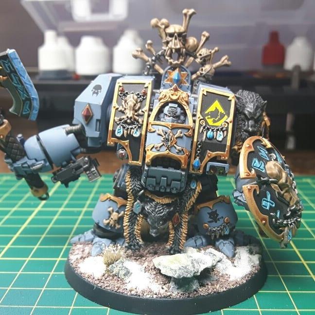 Produktbild Games Workshop Bjorn the Fell-Handed - Space Wolves Venerable Dreadnought - Murderfang (Kunststoff)