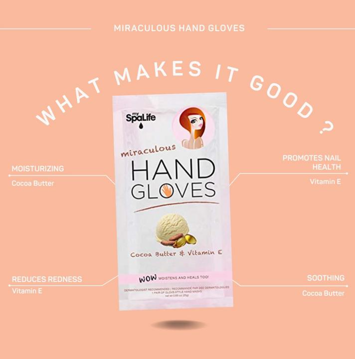 Actual product image SpaLife Moisturising gloves with cocoa butter & vitamin E