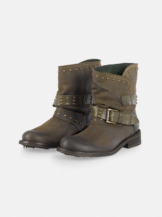 Produktbild Felmini GREDO D905 Bikerstiefel mit dekorativen Nieten entlang des Schafts und Schnallenriemen, mit einem Vi (39)