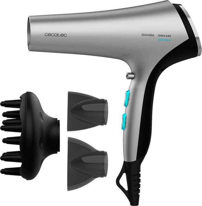Cecotec Bamba IoniCare 5320 Flashlook Black Hair Dryer 2200W with Two Concentrators and a Diffuser Ion Techn