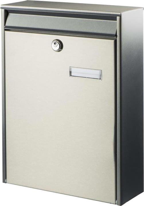 Actual product image Burg Wächter Letter box stainless steel WxHxD 285/400/105 mm Berlin 3777 NI with flap Opening stop Name