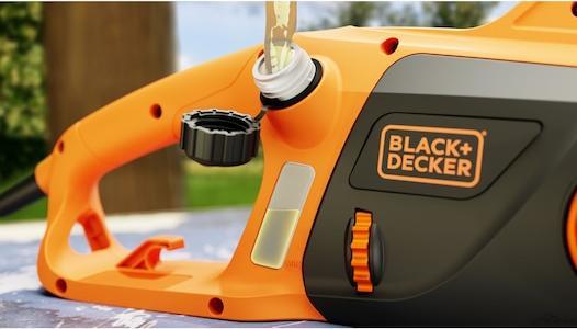 Actual product image Black & Decker 2200 watt chainsaw, 45cm bar length, tool-free chain tensioner (Electric chain saw)