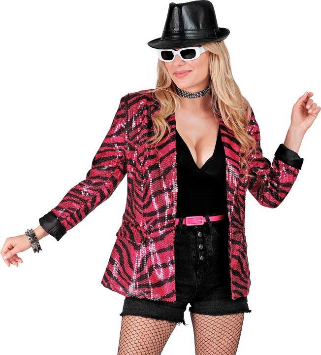 Actual product image Widmann PARTY FASHION BLAZER (Pailletten Blazer in Zebramuster pink), S (S)