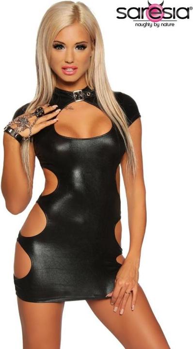 Saresia Wetlook mini dress with 3 openings