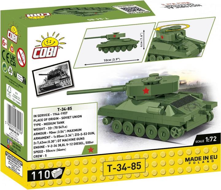 Actual product image Cobi 3092 - 110 PCS HC WWII /3092/ T-34/85