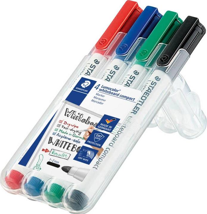 Staedtler Lumocolor whiteboard compact 341 (Multi Colour, 2 mm, 4 x)