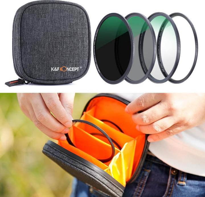 Actual product image K&F Concept Concept Magnetic lens filter kit CPL-ND-UV 55 mm (Neutral density filter, UV filter)