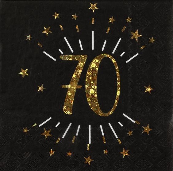 Image du produit Santex Serviettes 70 ans en Or (10 x, 33 x 33 cm)