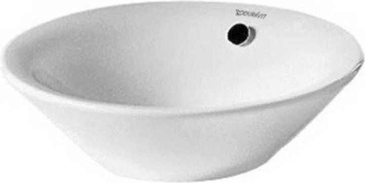 Duravit Lavabo da appoggio STARCK 1 m ÜL o HLB senza foro per rubinetto d= 330mm* bianco (Lavandino montato in alto, 33 cm, 33 cm)
