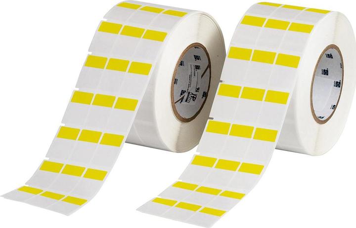 Actual product image Brady THT-9-427-10-YL, self-laminating vinyl, yellow/transparent, 25.4 x 12.7(36.5)mm, permanent