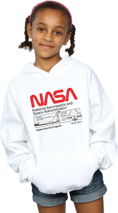 Actual product image Nasa Girls Classic Space Shuttle Hoodie (140, 146)