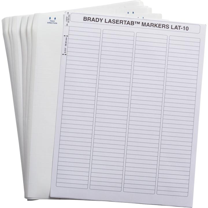 Image du produit Brady LAT-10-747-10, polyester, mat, blanc, 47.63 x 6.35 mm, permanent, US letter, 4 pistes (10.14