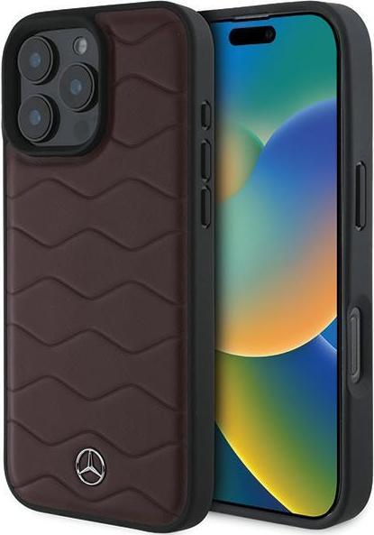 Actual product image Mercedes MEHCP16X23RWRSR iPhone 16 Pro Max 6.9" czerwony/red hardcase MB Waves Leather (Apple iPhone 16 Pro Max)