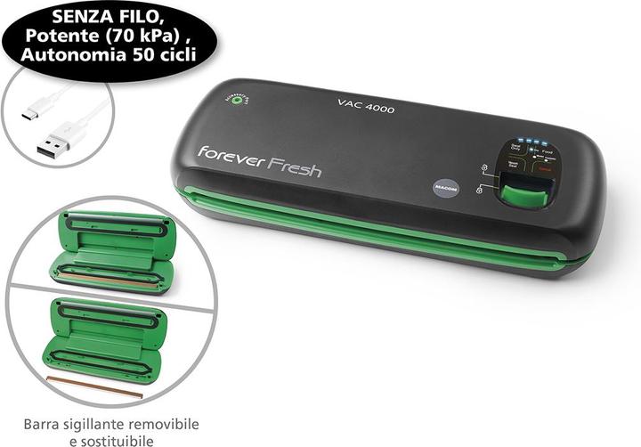 Immagine prodotto Macom VAC 4000 macchina per sottovuoto Nero, Verde