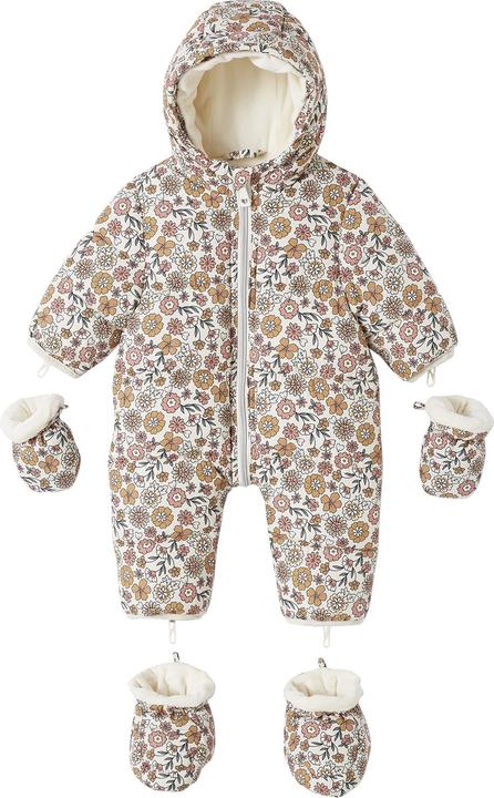 Actual product image Vertbaudet Baby winter overall with fleece lining, flowered (86)