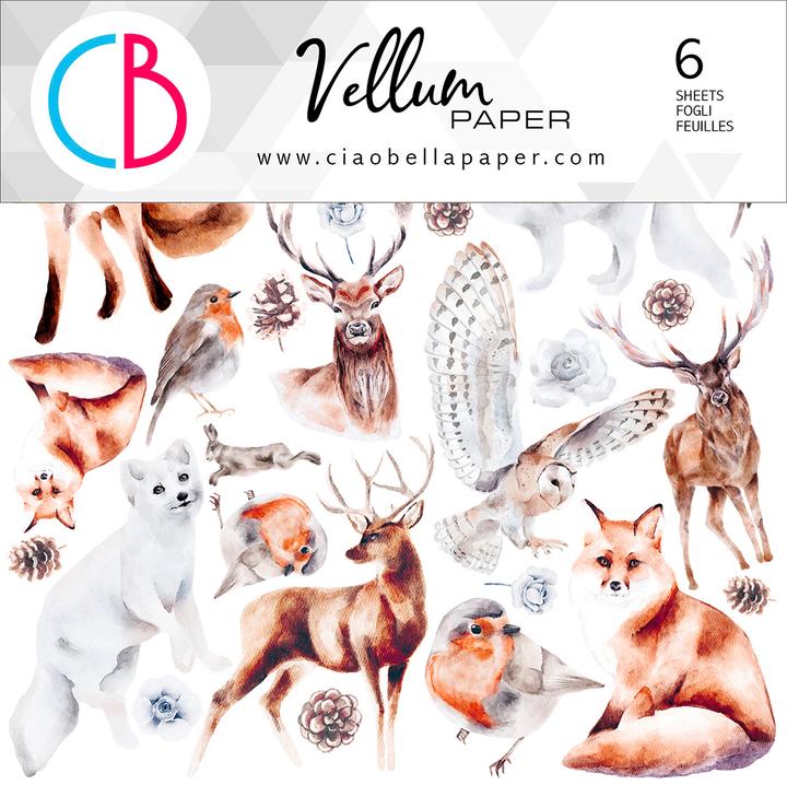 Actual product image Ciao Bella Vellum Paper "Winter Journey", 15 x 15 cm, 6 sheets (90 g/m², 1 x)