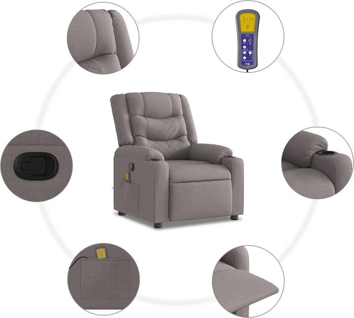 Produktbild VidaXL Massagesessel Taupe Stoff