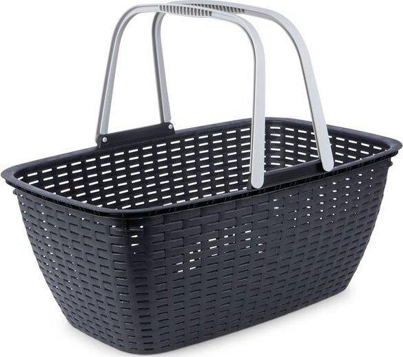 Immagine prodotto Vilde Cesto per la biancheria, nero con manici grigi, 60 x 40 x 25 cm (35 l)