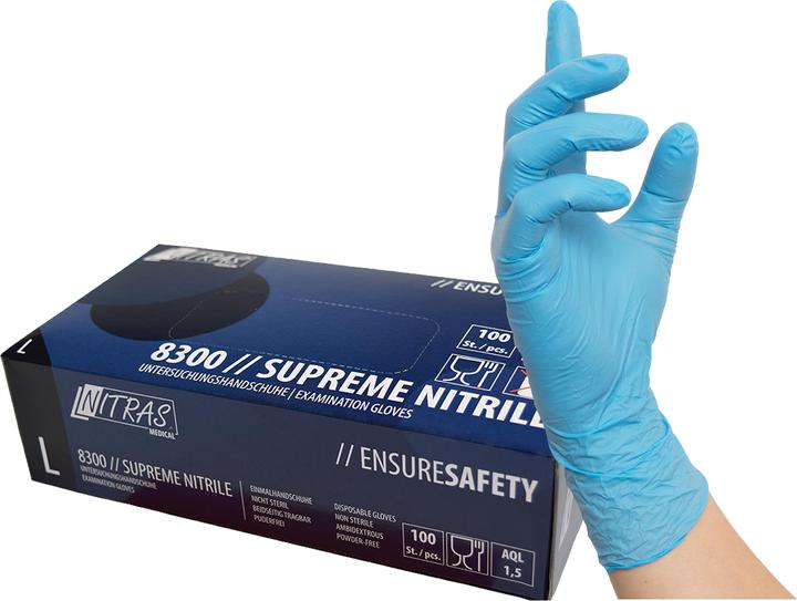 Produktbild Nitras Einweghandschuh SUPREME NITRILE Grösse XL blau Nitril EN 374 PSA-Kategorie III (XL)