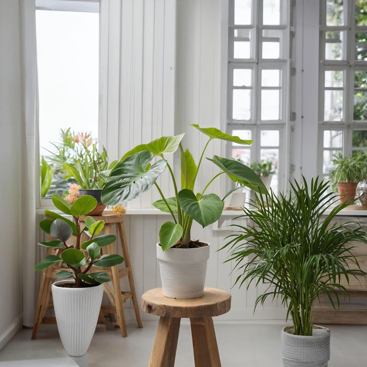 Immagine prodotto Plant in a Box Dypsis lutescens, Chamaedorea elegans - Mix di 4 mini palme da interno (25 cm)