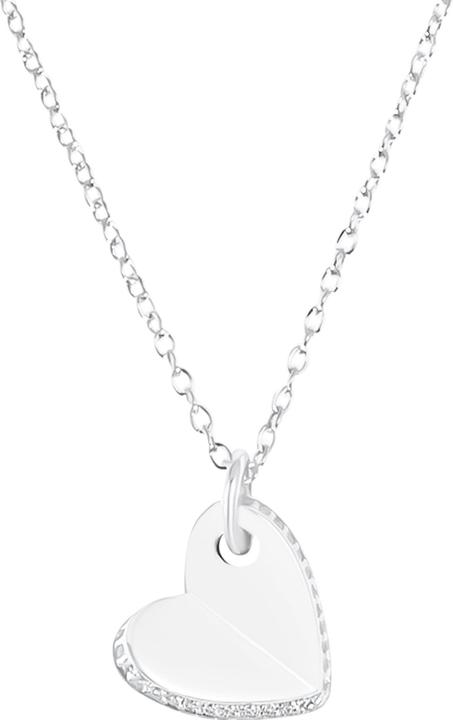 S.Oliver Halsschmuck für Damen, 925 Sterling Silber, Zirkonia (synth.) | Herz (925er Silber, 42 cm)