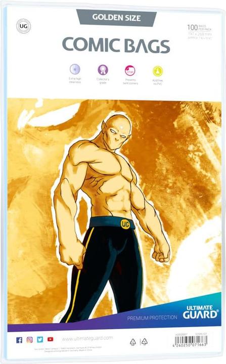 Actual product image Ultimate Guard Comic Bags Golden Size (100)