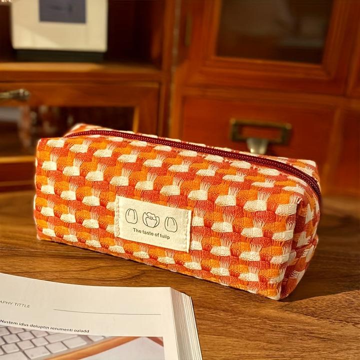 Actual product image Only-Bags.Store Rainbow woven stationery bag washable pencil case stationery box large capacity