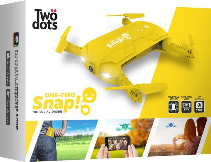 Produktbild Two Dots Twodots - snap the social drone cam hd 1mpx mit gyro stabilizer 6 achsen gelb (1 Mpx)