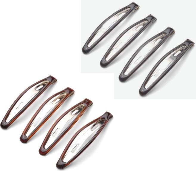 Immagine prodotto DailyGo Clip per capelli Click Clack slimline con resina epossidica 6 cm, tartaruga (4 pz.)