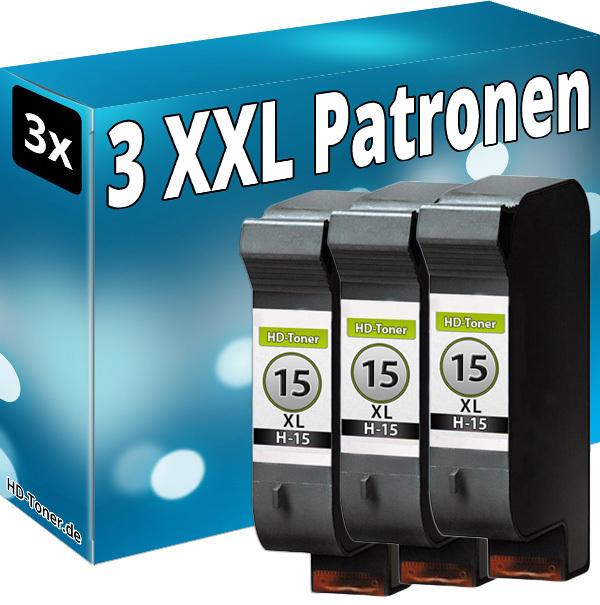 Actual product image Druckfuxx SET 3x TINTE PATRONEN für HP 15 DeskJet 840c 825c 845c 916c 920c