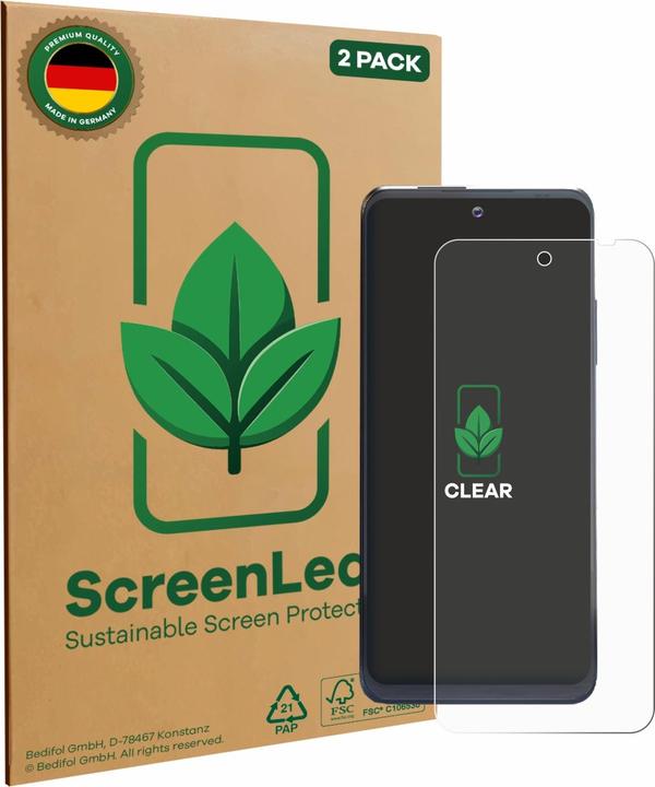 Produktbild ScreenLeaf Schutzfolie nachhaltiger Displayschutz Display Schutz Folie Klar Transparent (2 Stück, OnePlus X)