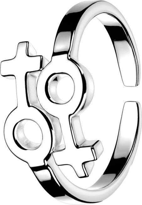 Actual product image Star Piercing Ring with double female symbol (Brass)
