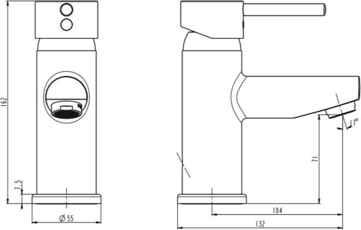 Actual product image Schütte Washbasin mixer Stockholm 79910 chrome incl. drain set