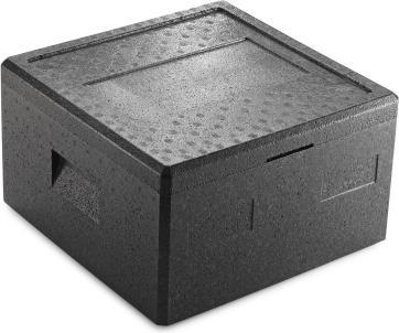 Image du produit Antalis Termo skumkasse EPP pizza m/låg sort yder 410x410x237mm 21,5l