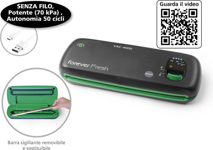 Immagine prodotto Macom VAC 4000 macchina per sottovuoto Nero, Verde