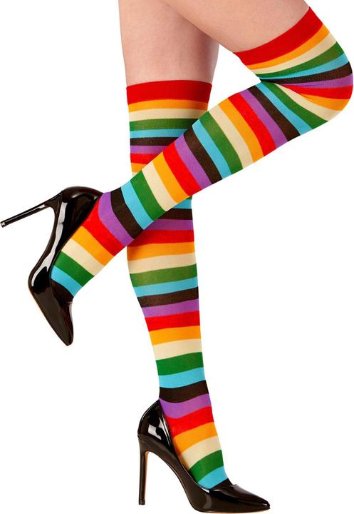 Widmann Neon Regenbogen Überkniestrümpfe 70 DEN