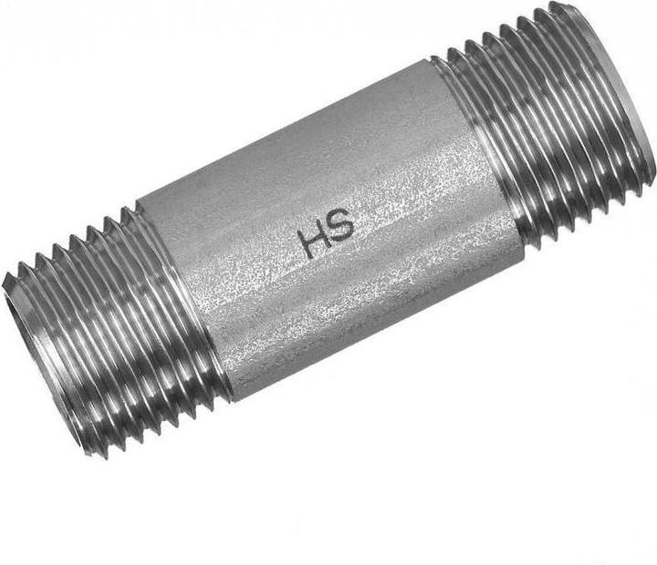 Produktbild Hermann schmidt HS Edelstahl-Rohrdoppelnippel 23 konisches Gewinde, 1/2x100mm (Doppelnippel)