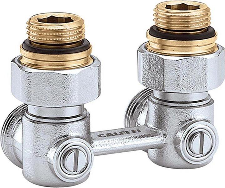 Produktbild Caleffi Zweirohr-Hahnblock 3011 Eckform, 1/2Zoll AG